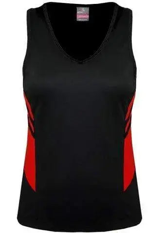 Aussie Pacific Ladies Tasman Singlet 2111 Casual Wear Aussie Pacific Black/Red 4